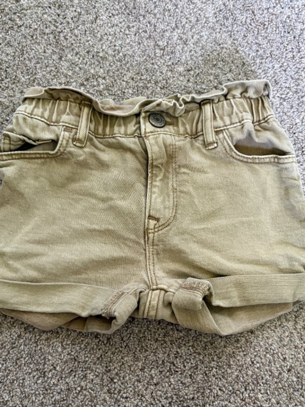 baby Gap toddler girls shorts tan paper bag style elastic waist 3T relaxed fit